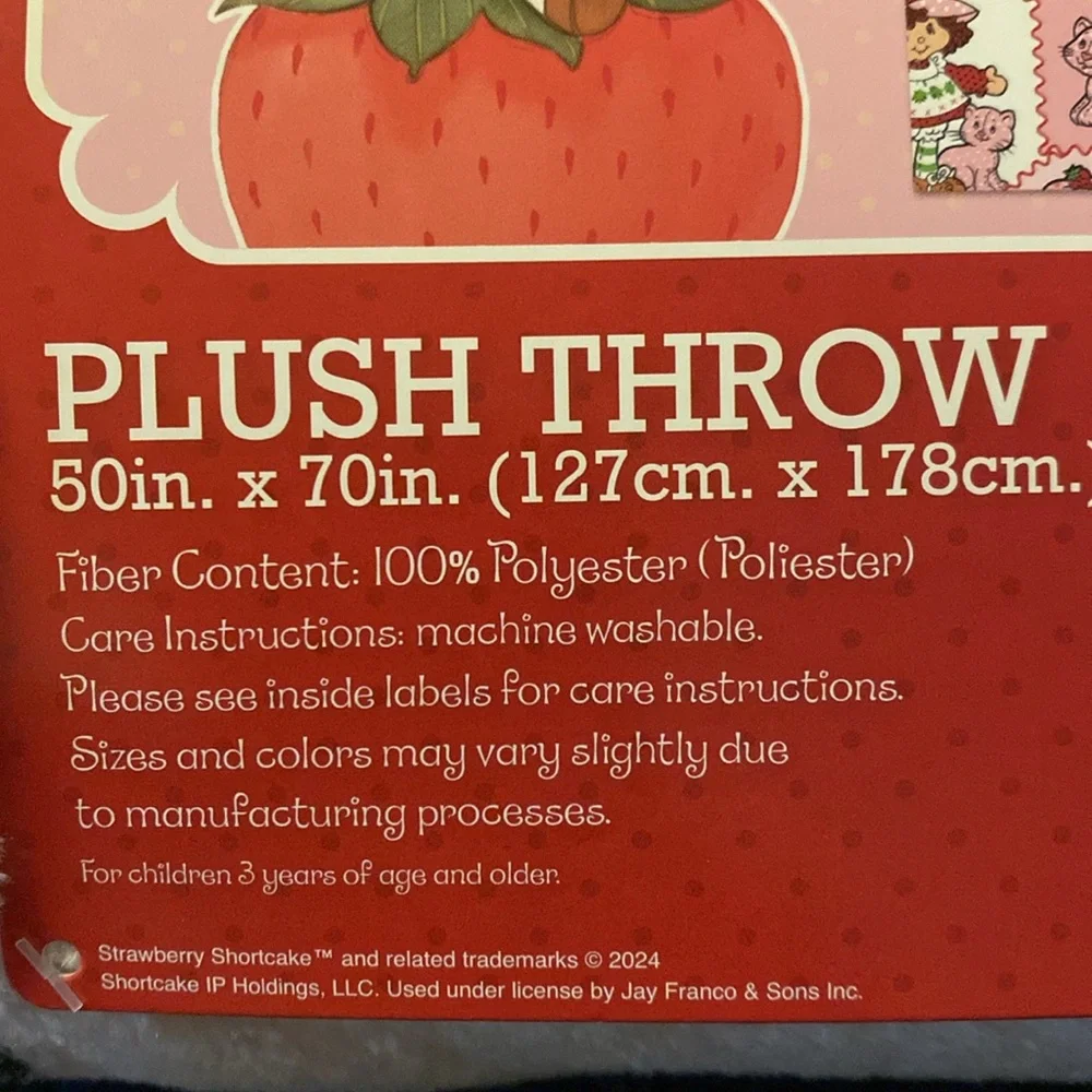 Strawberry Shortcake Plush Oversized Throw Blanket 🍓